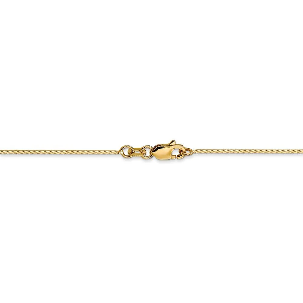 0.8mm, 14k Yellow Gold, Octagonal Snake Chain Anklet or Bracelet