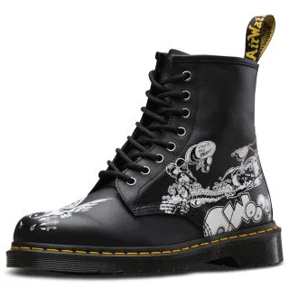 1460 Rick Griffin BW Black   White Backhand Boots