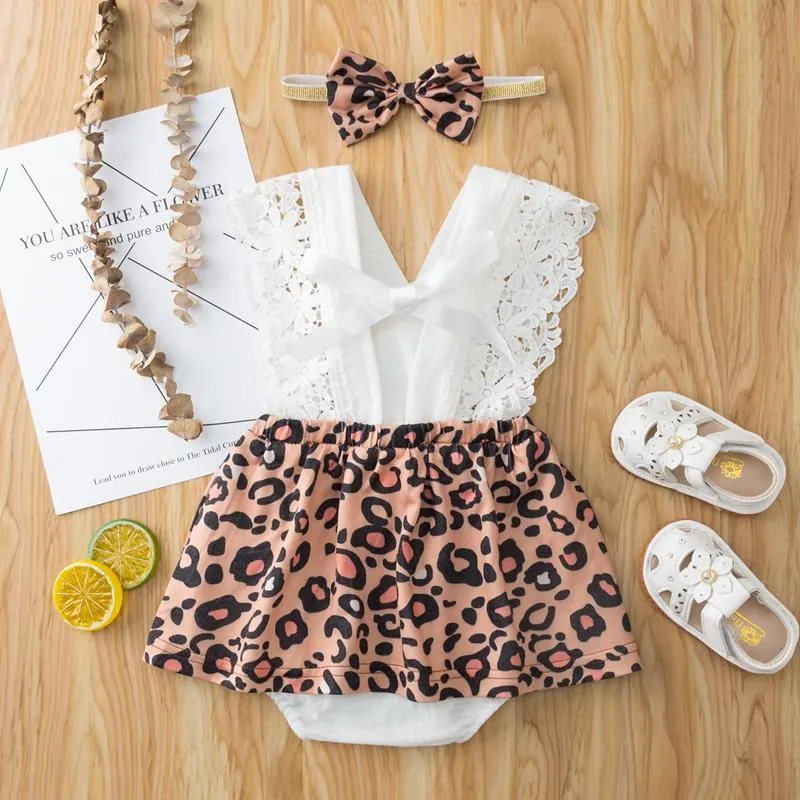 2-piece Leopard Bodysuit & Headband for Baby Girl