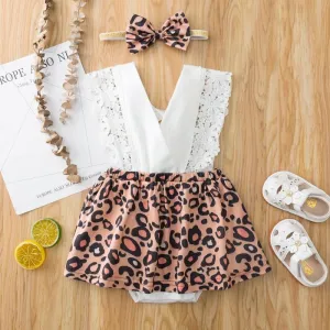 2-piece Leopard Bodysuit & Headband for Baby Girl