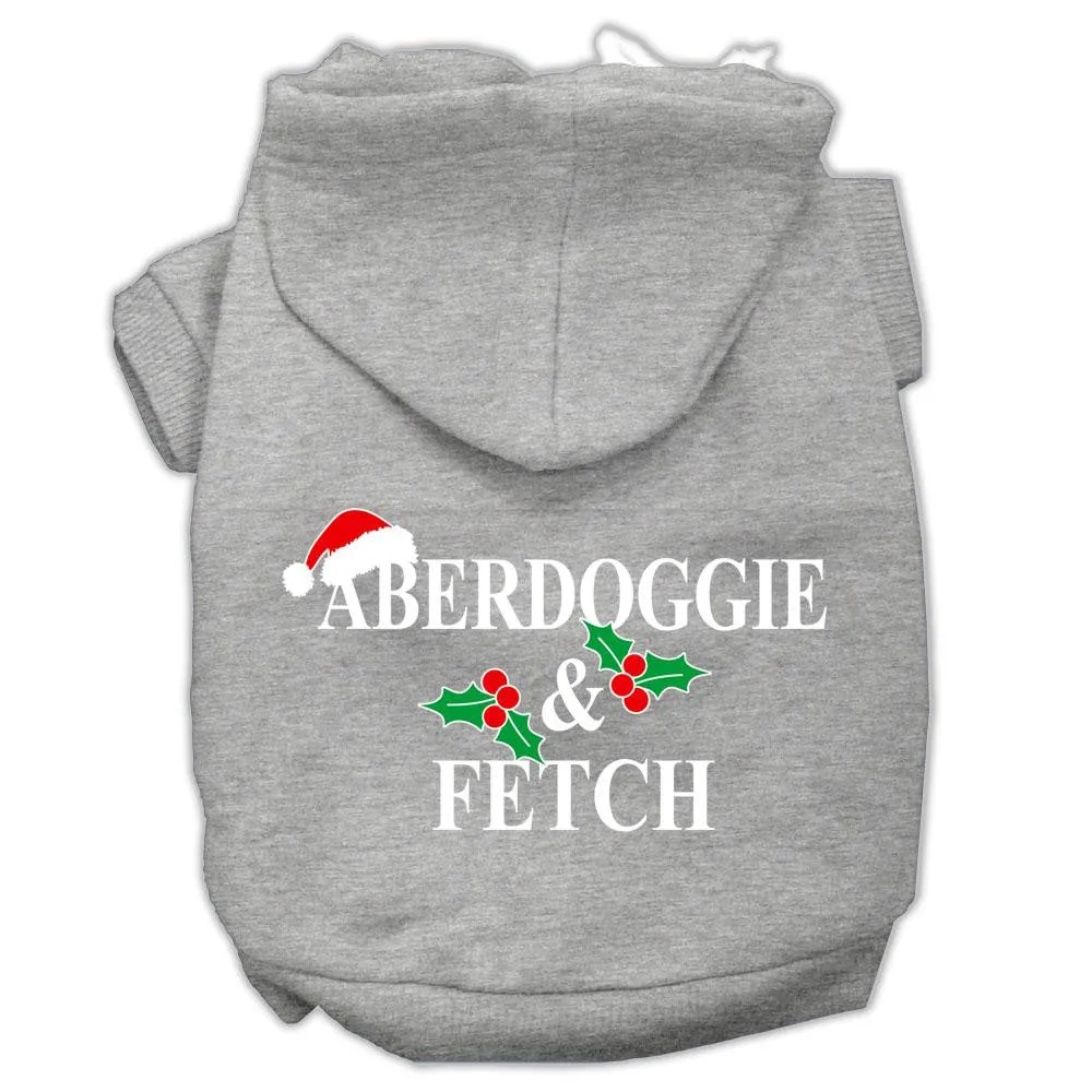 Aberdoggie Christmas Screen Print Pet Hoodies Grey Size L (14)