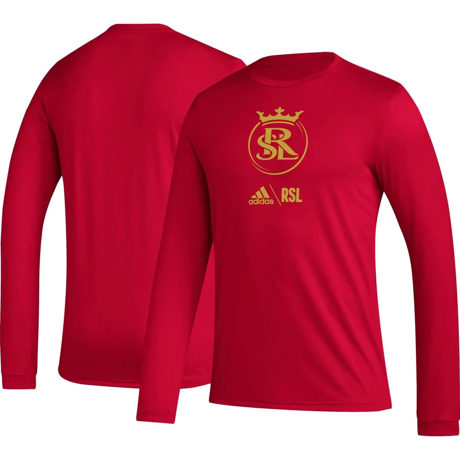 adidas Men's Real Salt Lake Icon Long Sleeve Red T-Shirt