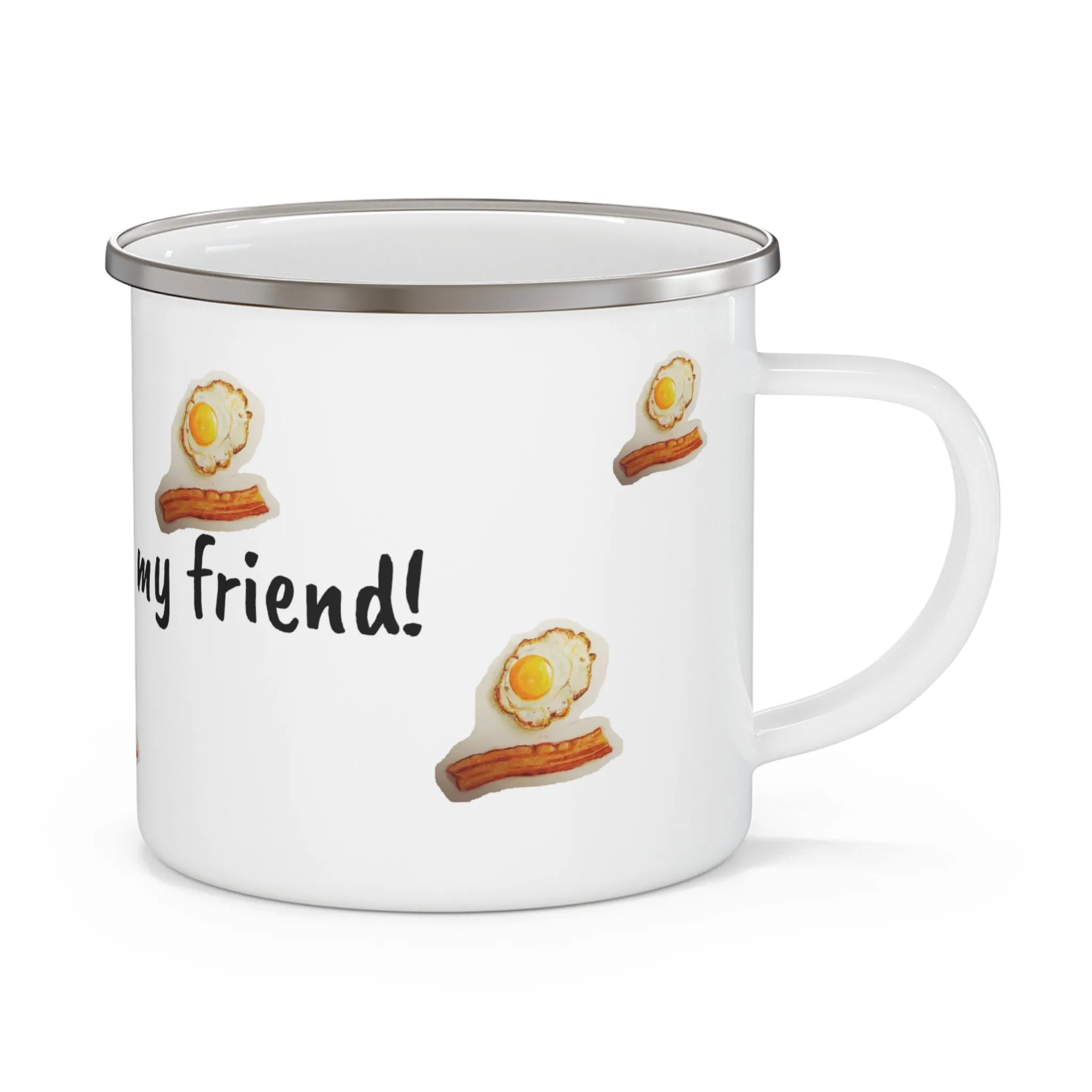 Bacon and Eggs Enamel Camping Mug