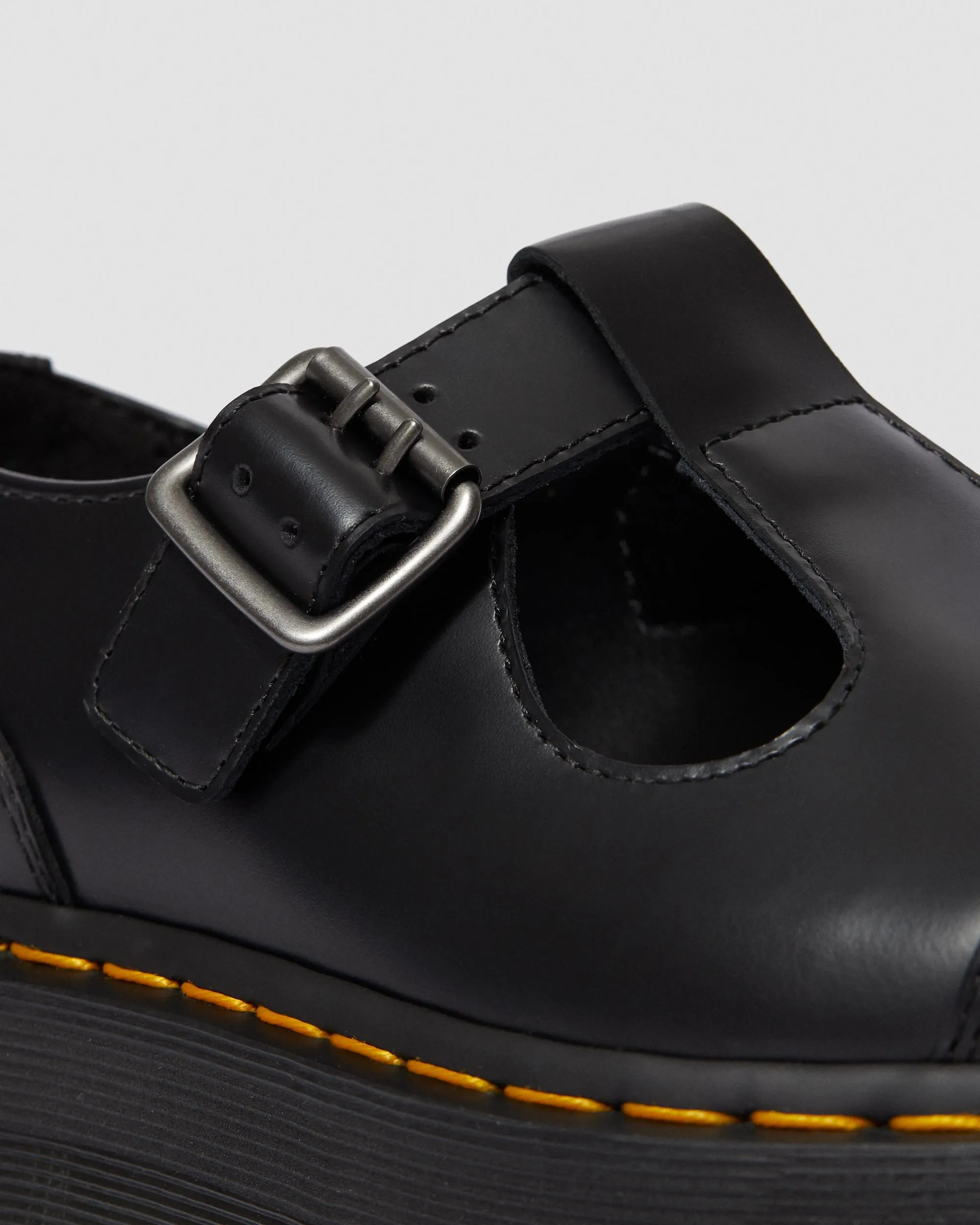 Bethan Dr. polished smooth leather platform shoes. Martens