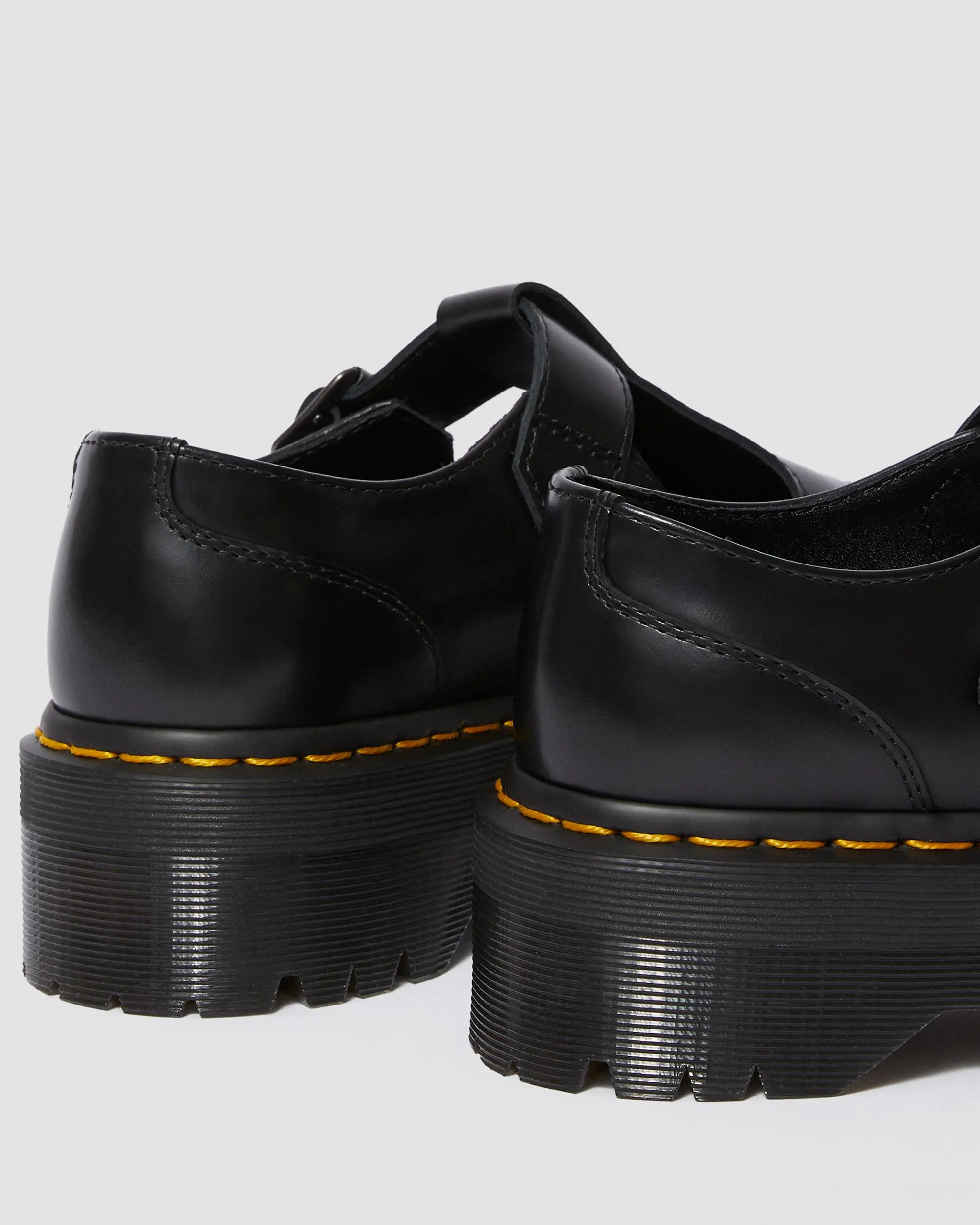 Bethan Dr. polished smooth leather platform shoes. Martens