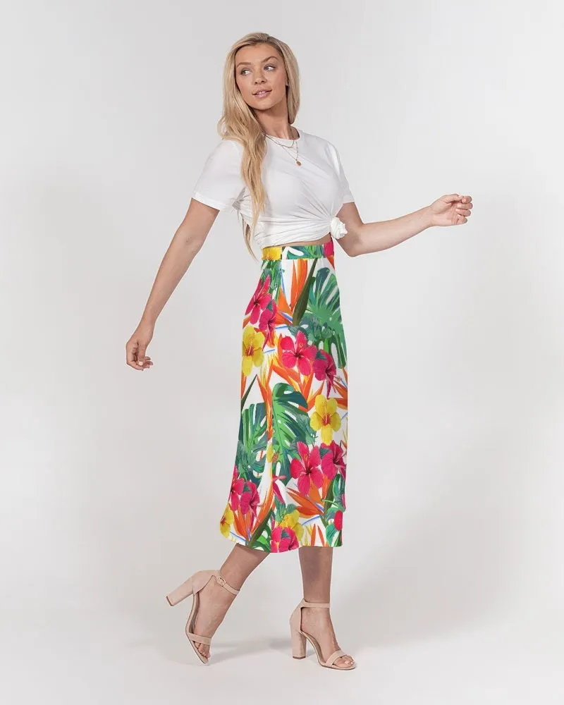 Bird of Paradise Floral Women’s A Line Midi Skirt