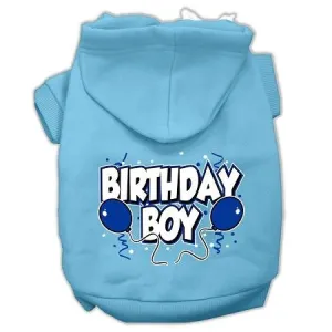 Birthday Boy Screen Print Pet Hoodies Baby Blue Size Lg (14)