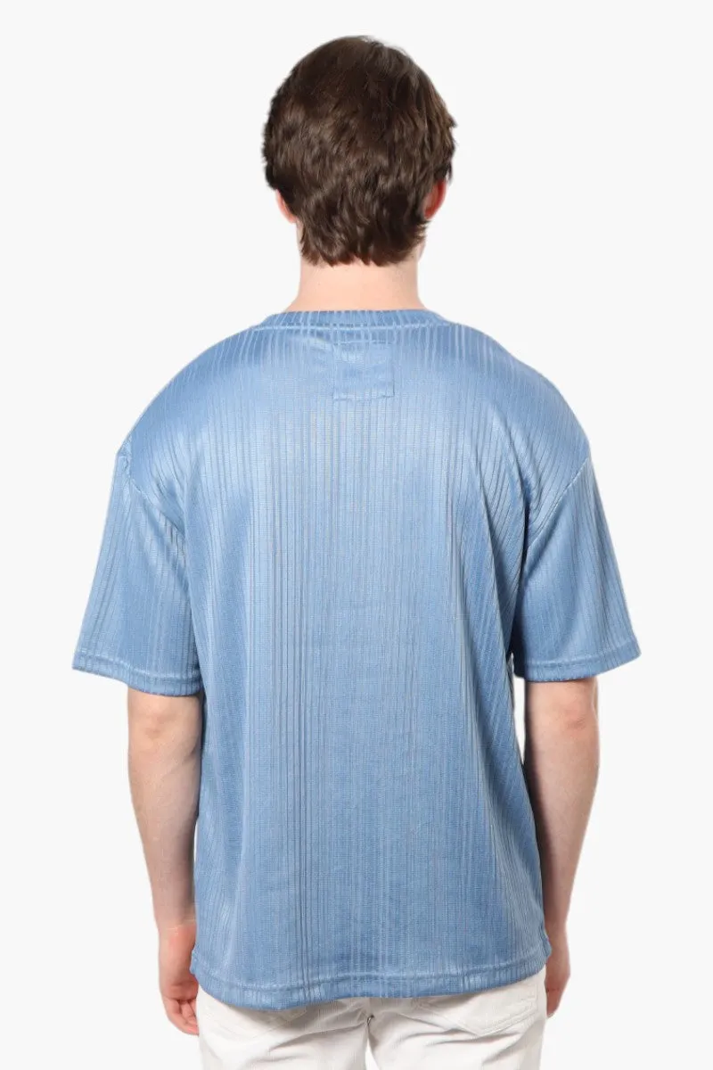 Bruno Ribbed Drop Shoulder Tee - Blue