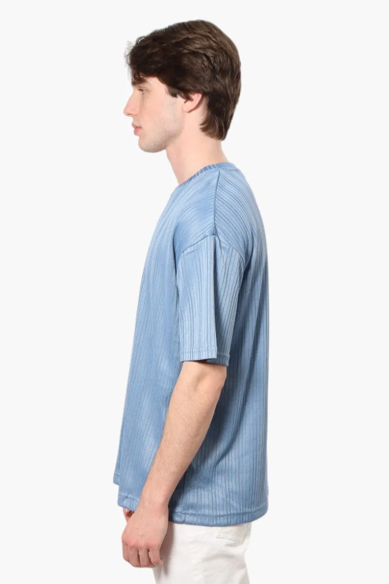 Bruno Ribbed Drop Shoulder Tee - Blue