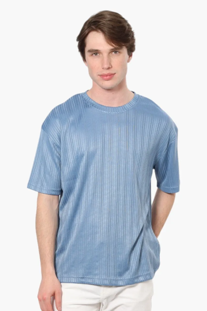 Bruno Ribbed Drop Shoulder Tee - Blue