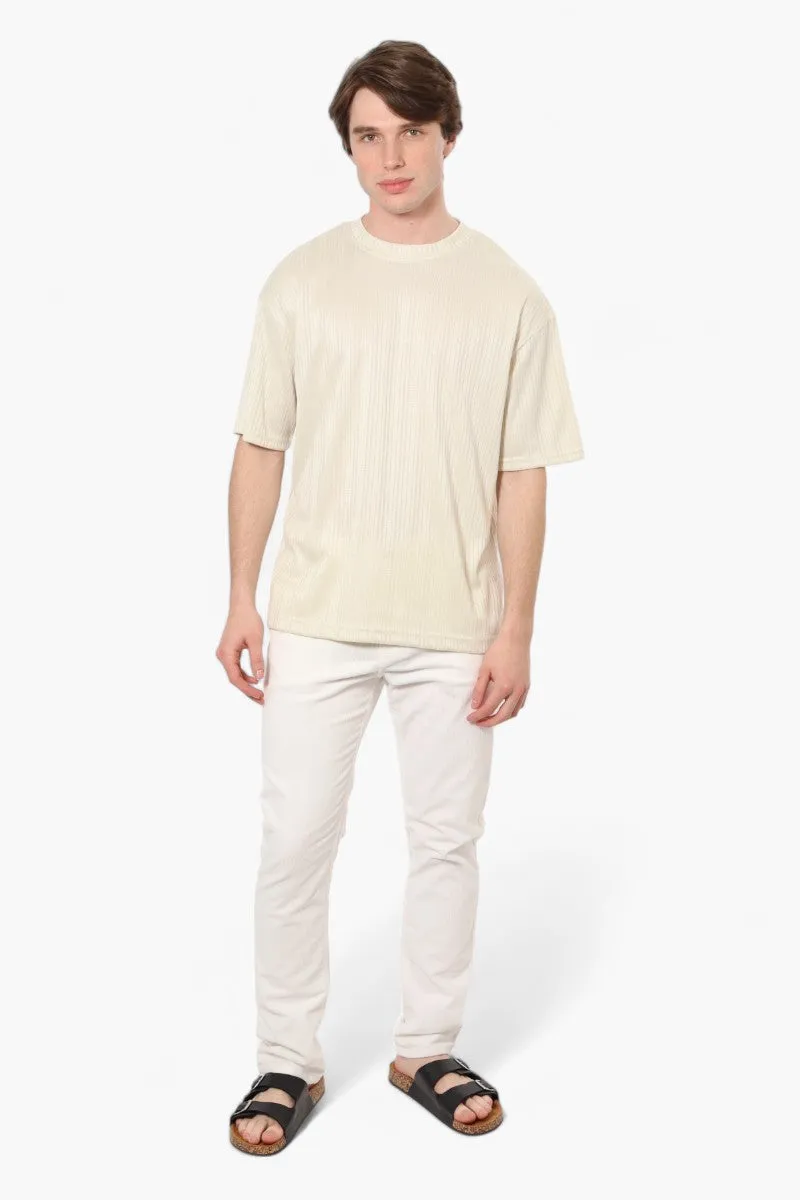 Bruno Ribbed Drop Shoulder Tee - Cream