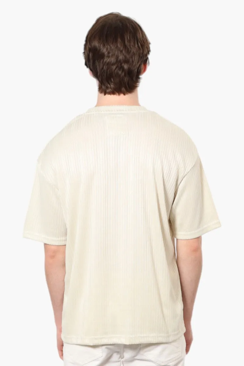 Bruno Ribbed Drop Shoulder Tee - Cream