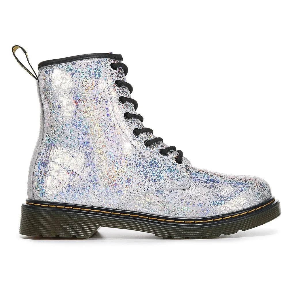 Children's combat boots 1460 Big Kid Dr. Martens, silver