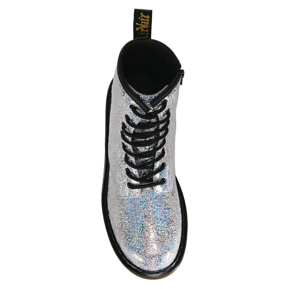 Children's combat boots 1460 Big Kid Dr. Martens, silver