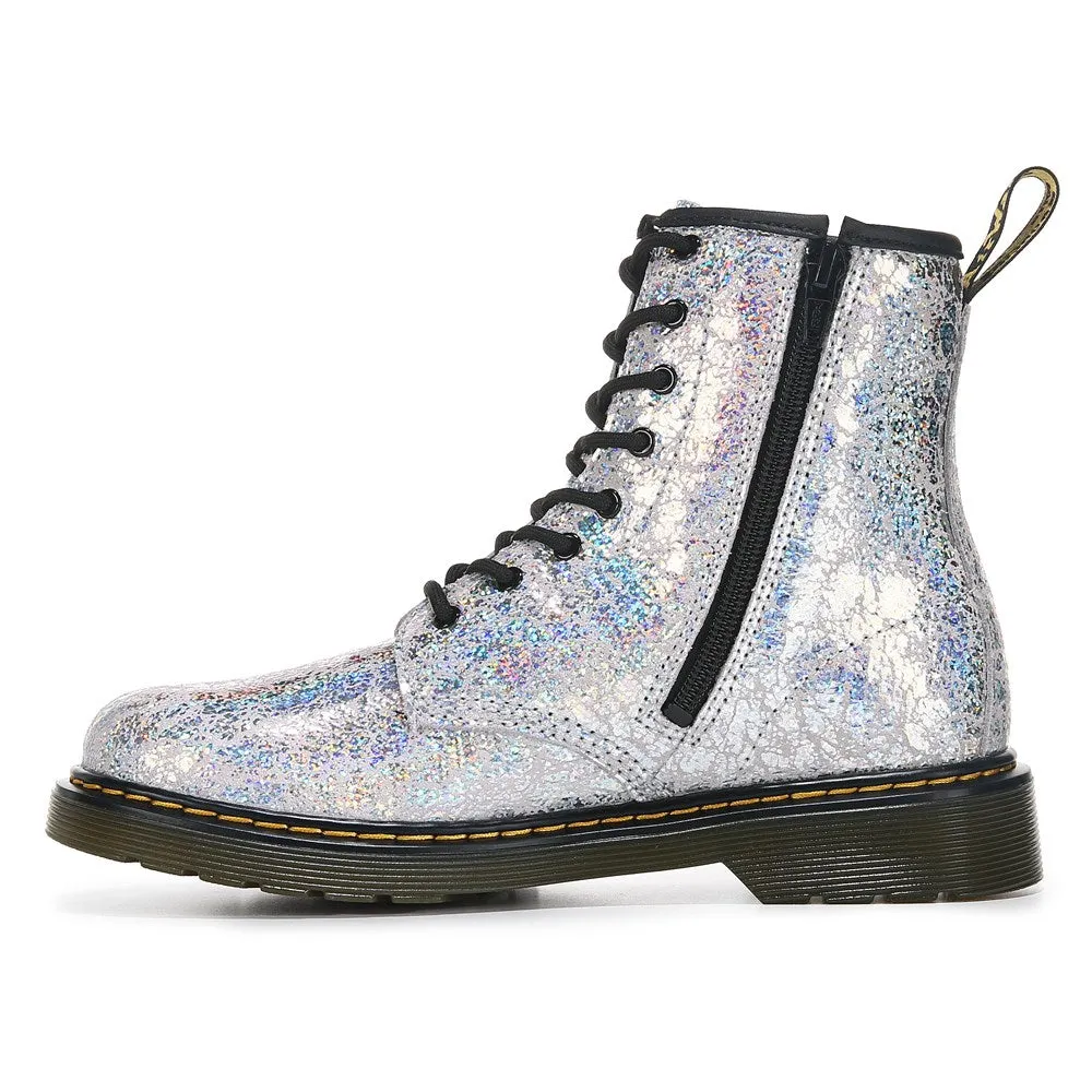 Children's combat boots 1460 Big Kid Dr. Martens, silver