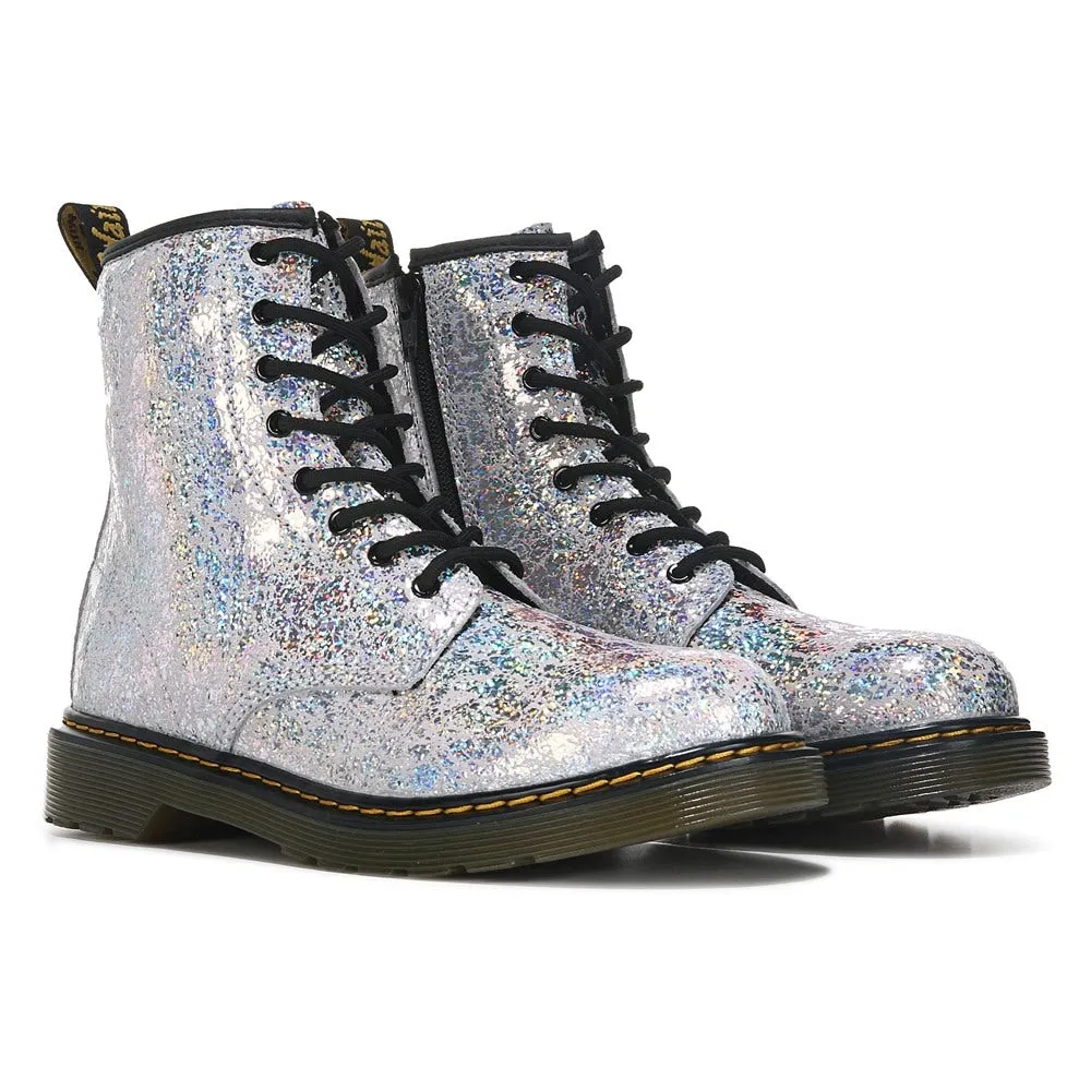 Children's combat boots 1460 Big Kid Dr. Martens, silver