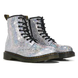 Children's combat boots 1460 Big Kid Dr. Martens, silver