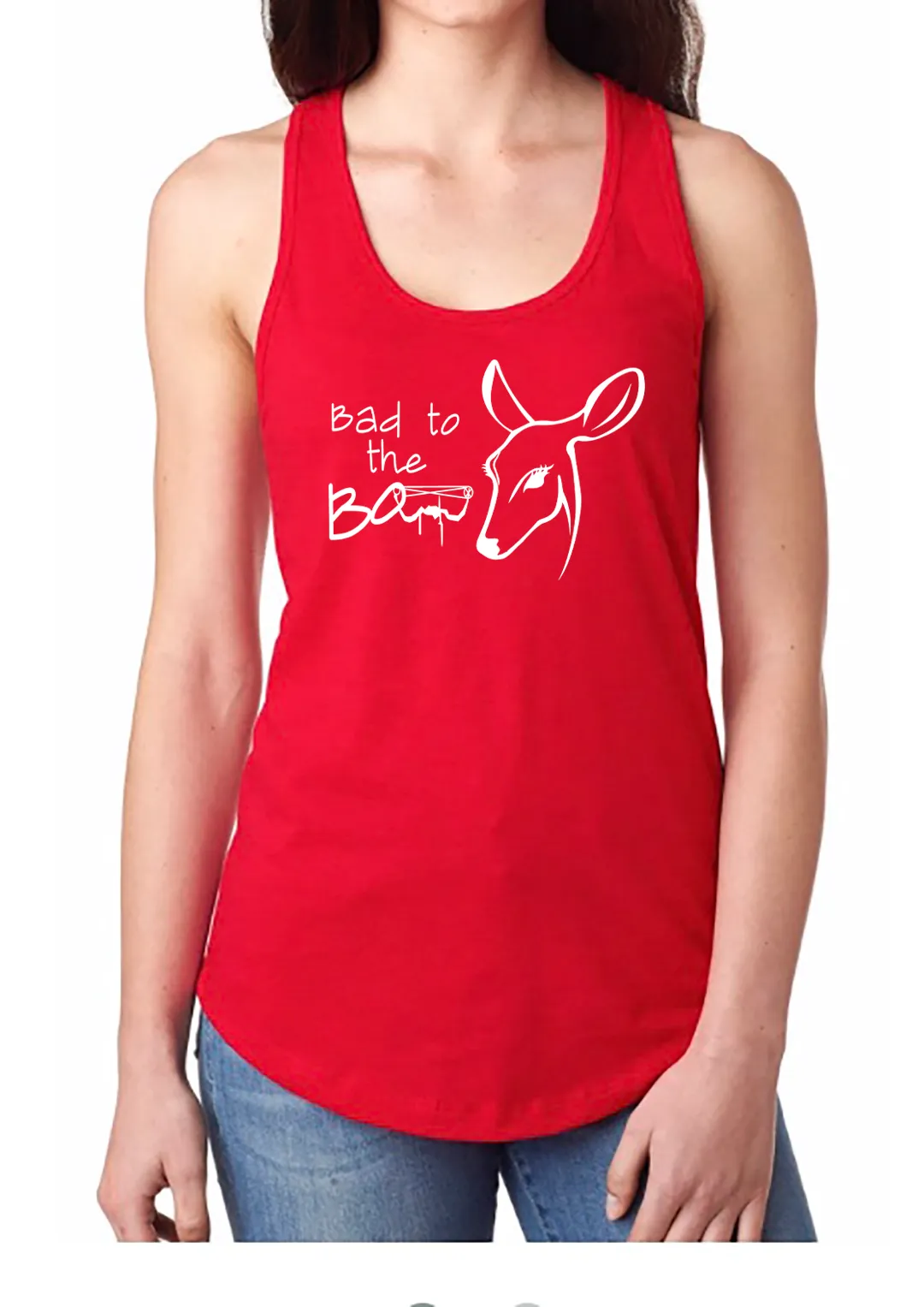 Dirty Doe Bad To The Bow Racer Back Tank Tops