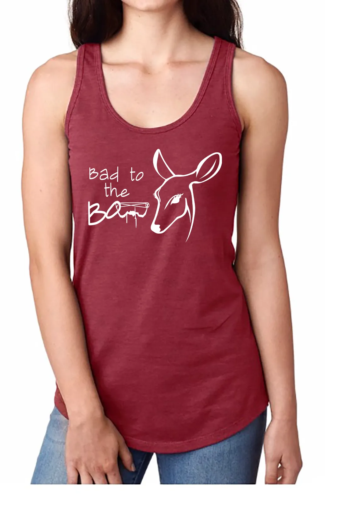 Dirty Doe Bad To The Bow Racer Back Tank Tops