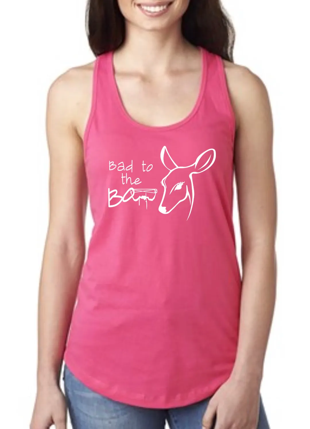 Dirty Doe Bad To The Bow Racer Back Tank Tops