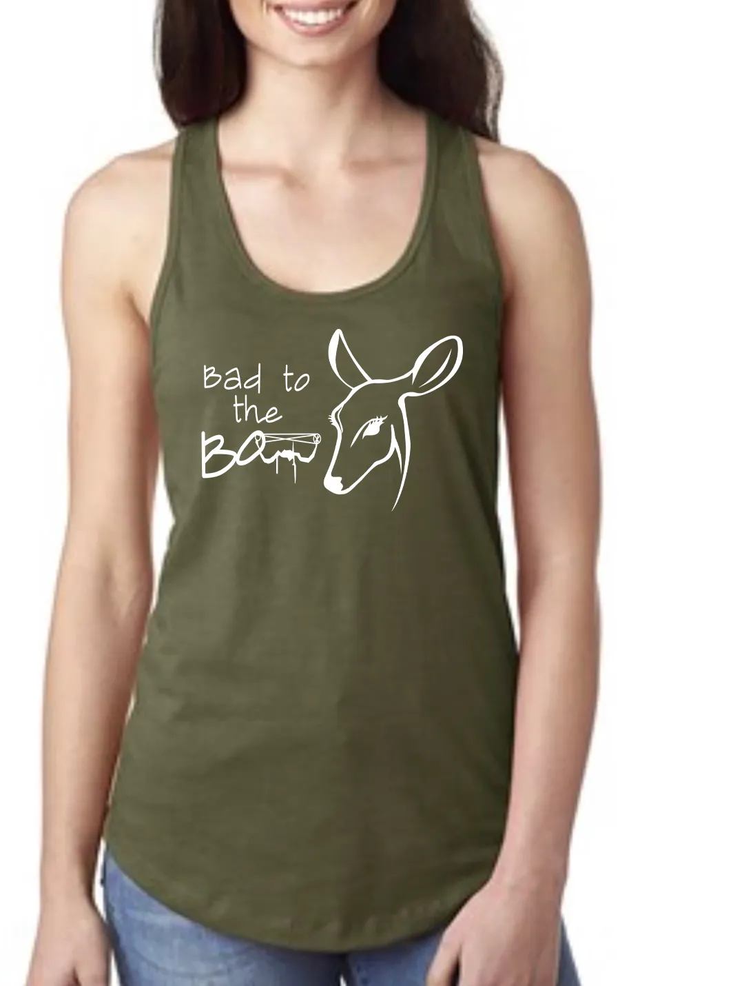 Dirty Doe Bad To The Bow Racer Back Tank Tops