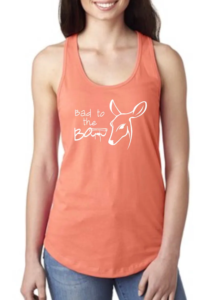 Dirty Doe Bad To The Bow Racer Back Tank Tops