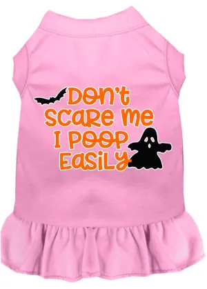 Don't Scare Me, Poops Easily Screen Print Dog Dress Light Pink Xxl