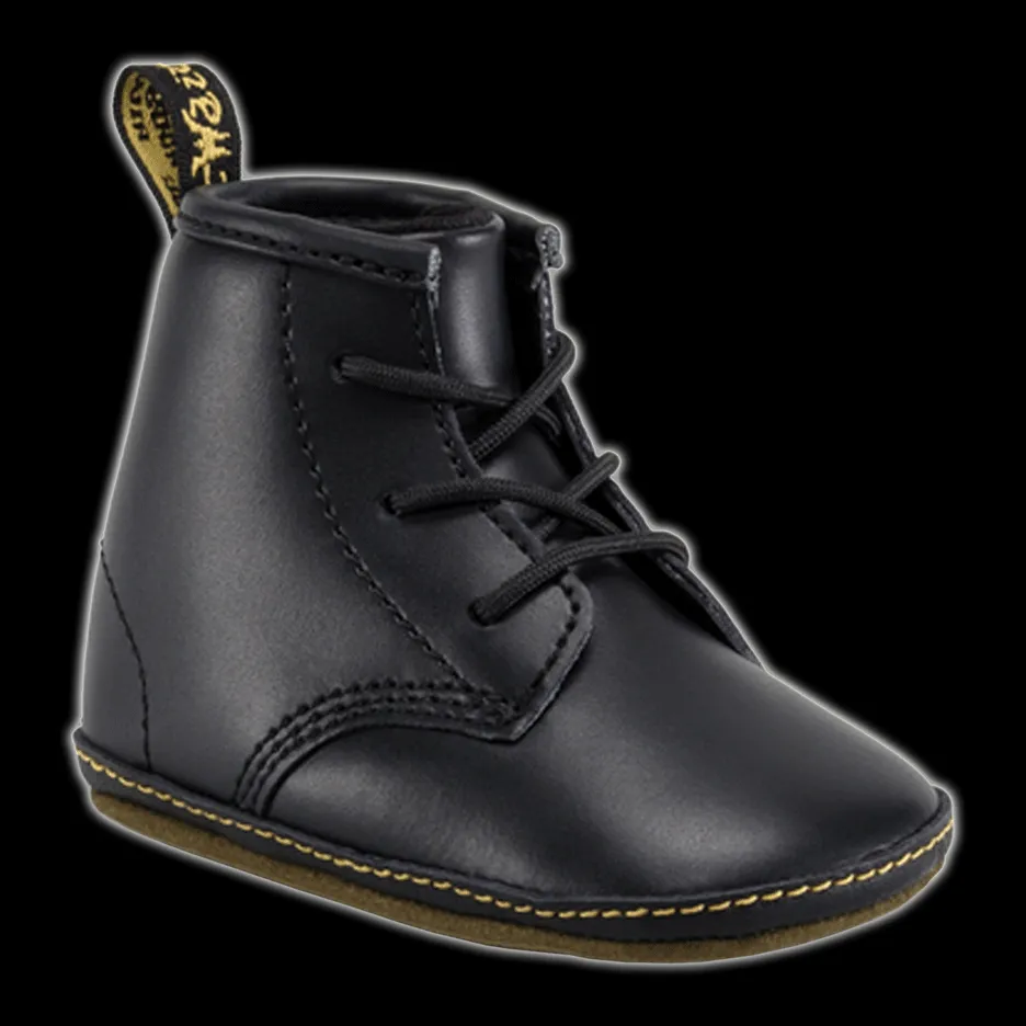 Dr Martens - Newborn Black Leather Crib Shoe