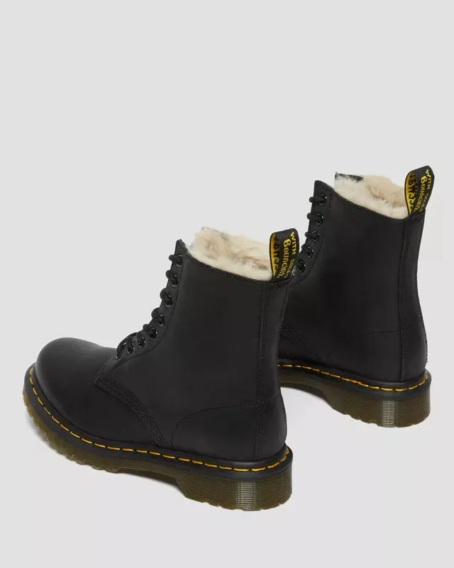 Dr. Martens Womens Black Burnished Wyoming Serena Boots