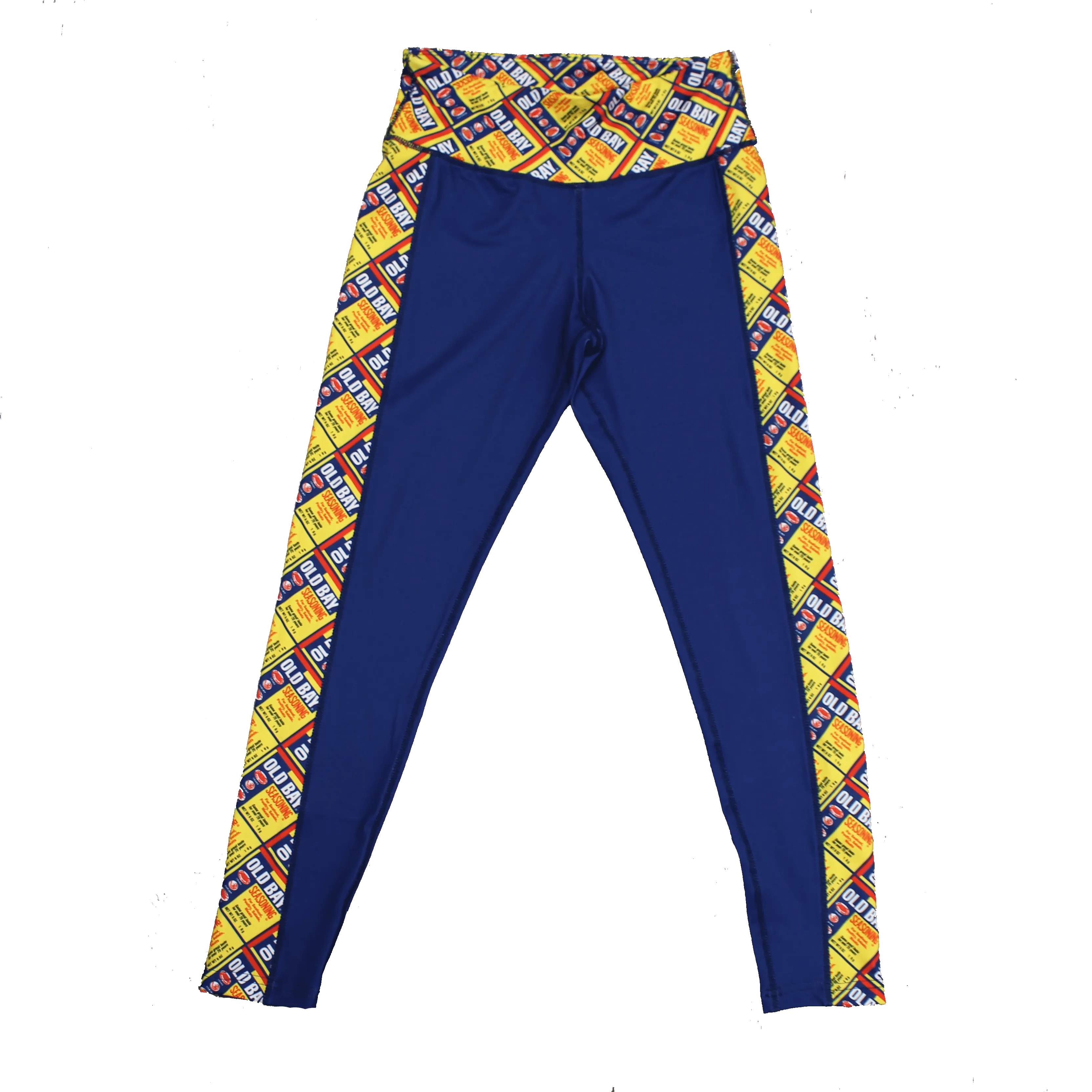 Flat OLD BAY Can Pattern Sides (Royal) / Yoga Leggings