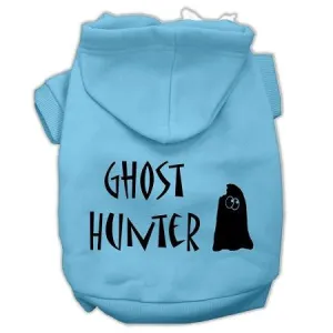 Ghost Hunter Screen Print Pet Hoodies Baby Blue With Black Lettering Xs (8)