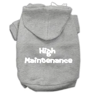 High Maintenance Screen Print Pet Hoodies Grey Xxxl(20)