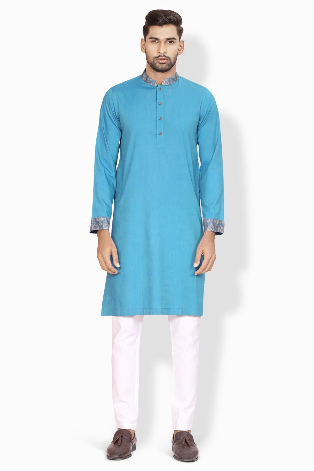 Highlighted Contrasting Regular Fit Panjabi