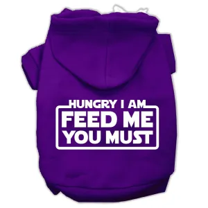 Hungry I am Screen Print Pet Hoodies Purple Size XXL (18)