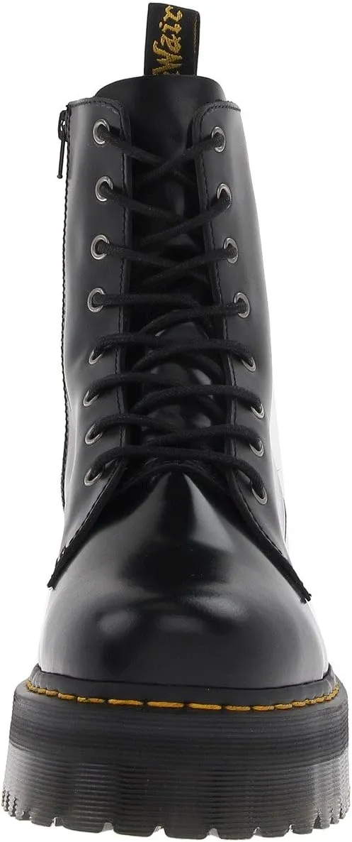 Jadon Smooth Leather Platform Boots Dr. Martens Black Polished Smooth