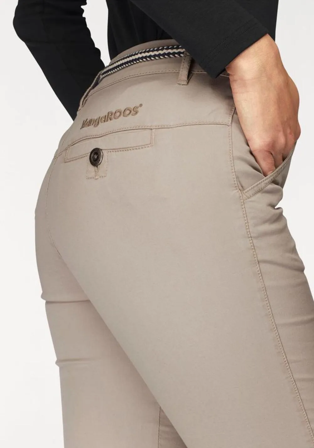 Kangaroos Slim Fit Chinos, Light Beige