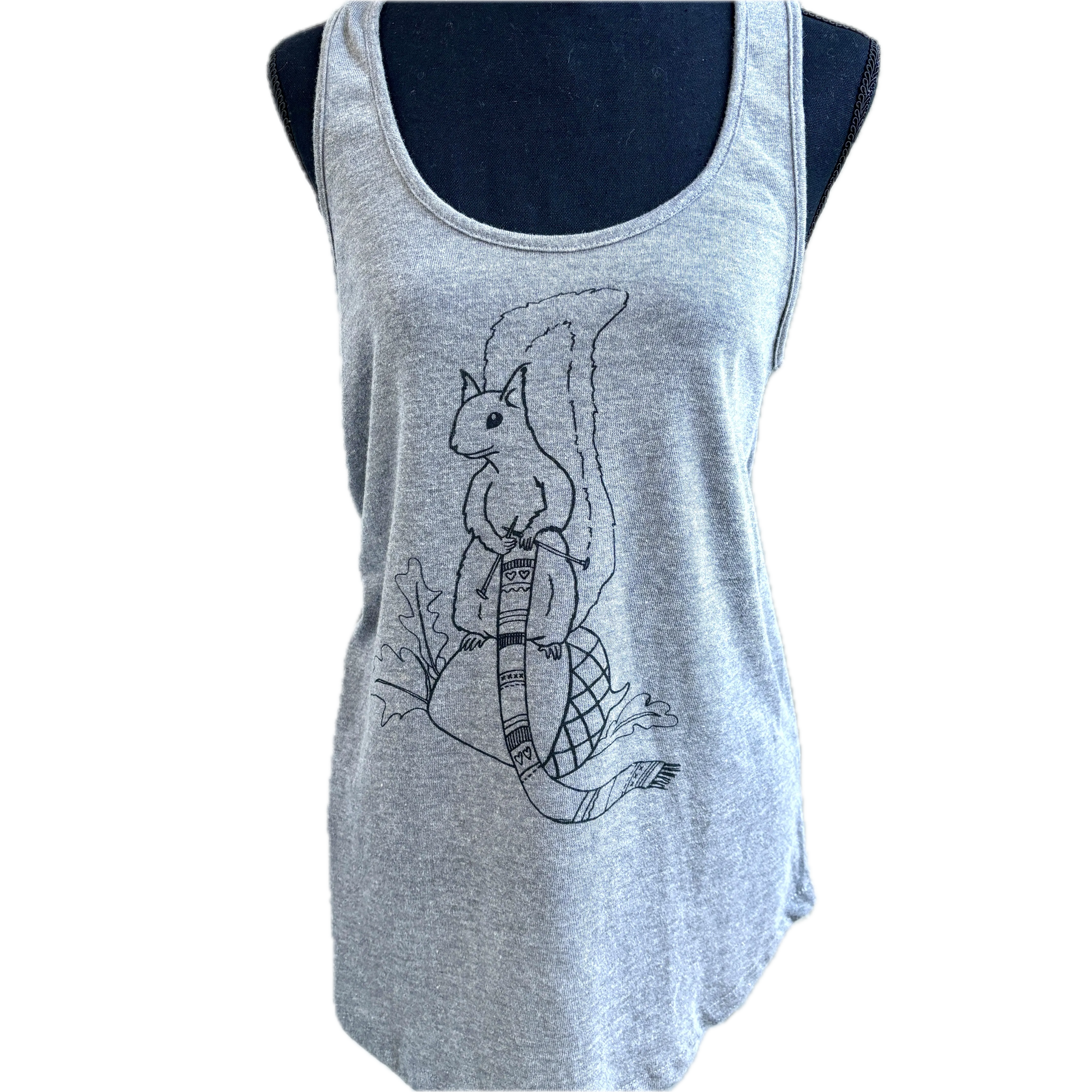 Knitting Squirrel Tank Tops