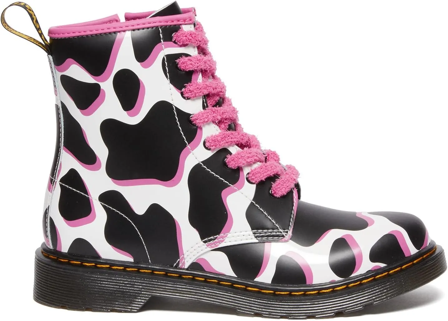 Lace-up boots 1460 Dr. Martens White Cow Print Patent Lamp