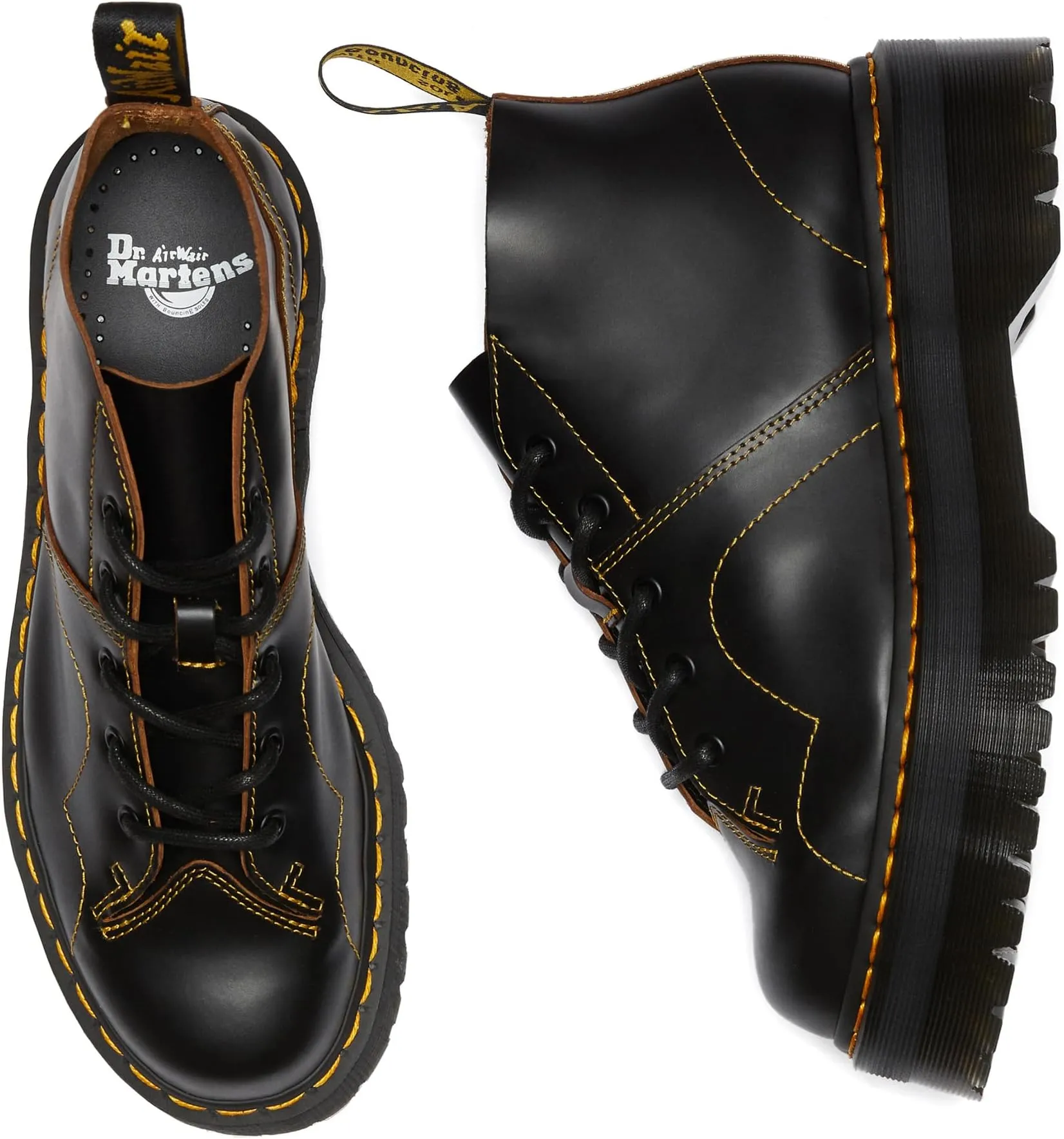 Lace-up boots Church Quad Dr. Martens Black Vintage Smooth