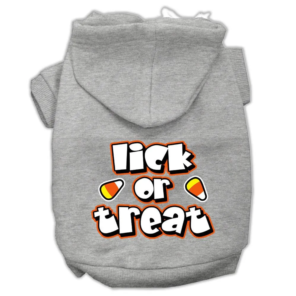 Lick Or Treat Screen Print Pet Hoodies Grey Xs (8)