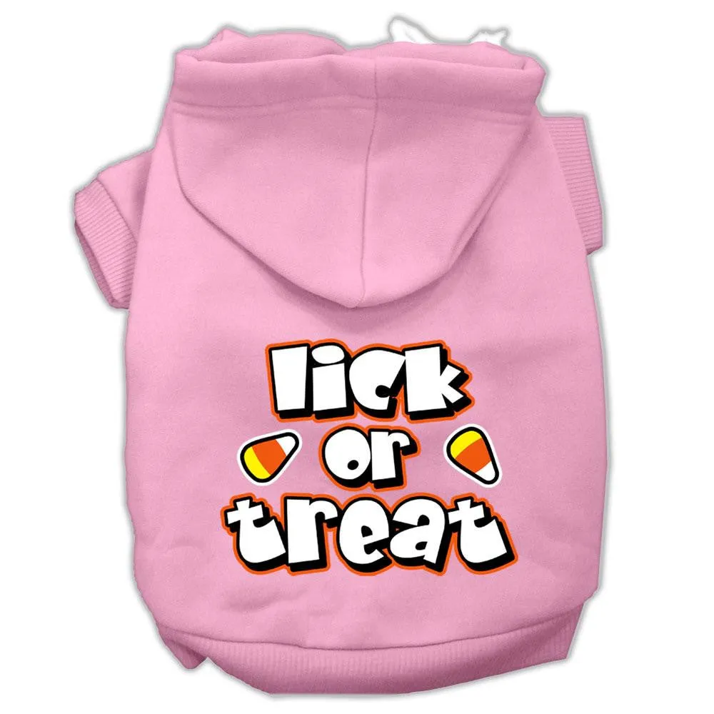 Lick Or Treat Screen Print Pet Hoodies Light Pink Size M (12)