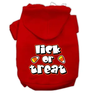 Lick Or Treat Screen Print Pet Hoodies Red Size XXL (18)