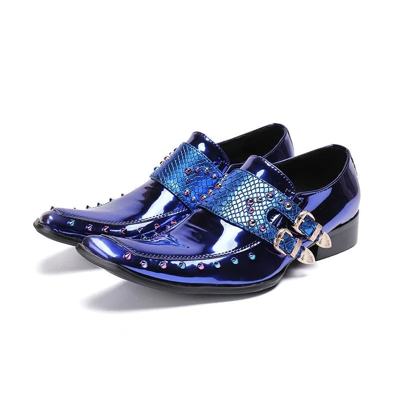 Luxury Exotic Pattern Square Toe Oxfords