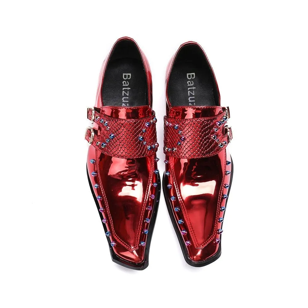 Luxury Exotic Pattern Square Toe Oxfords