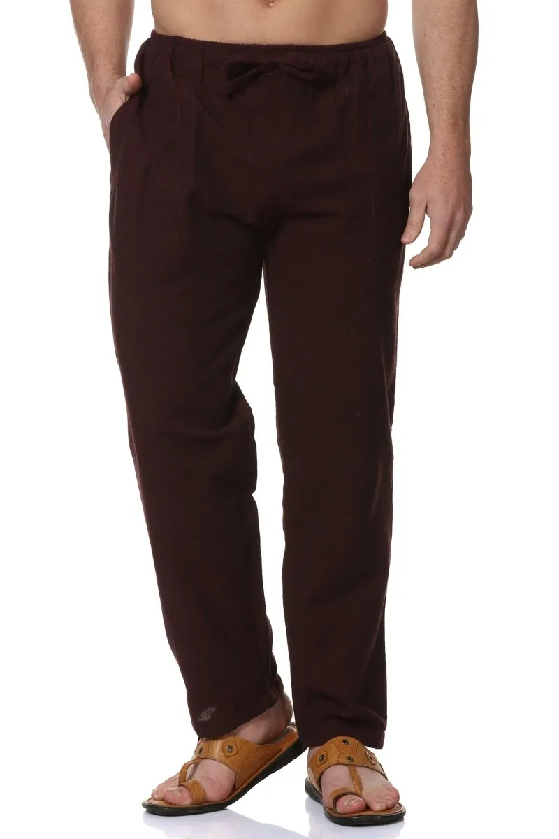 Men's Pyjama Pack of 2 | Maroon & Melange Grey | Fits Waist Sizes 28" to 36"