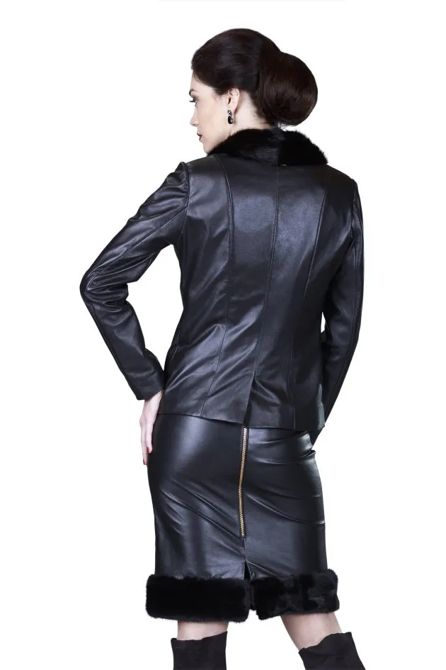 Mink Lapel Reindeer Leather Blazer- Limited Edition