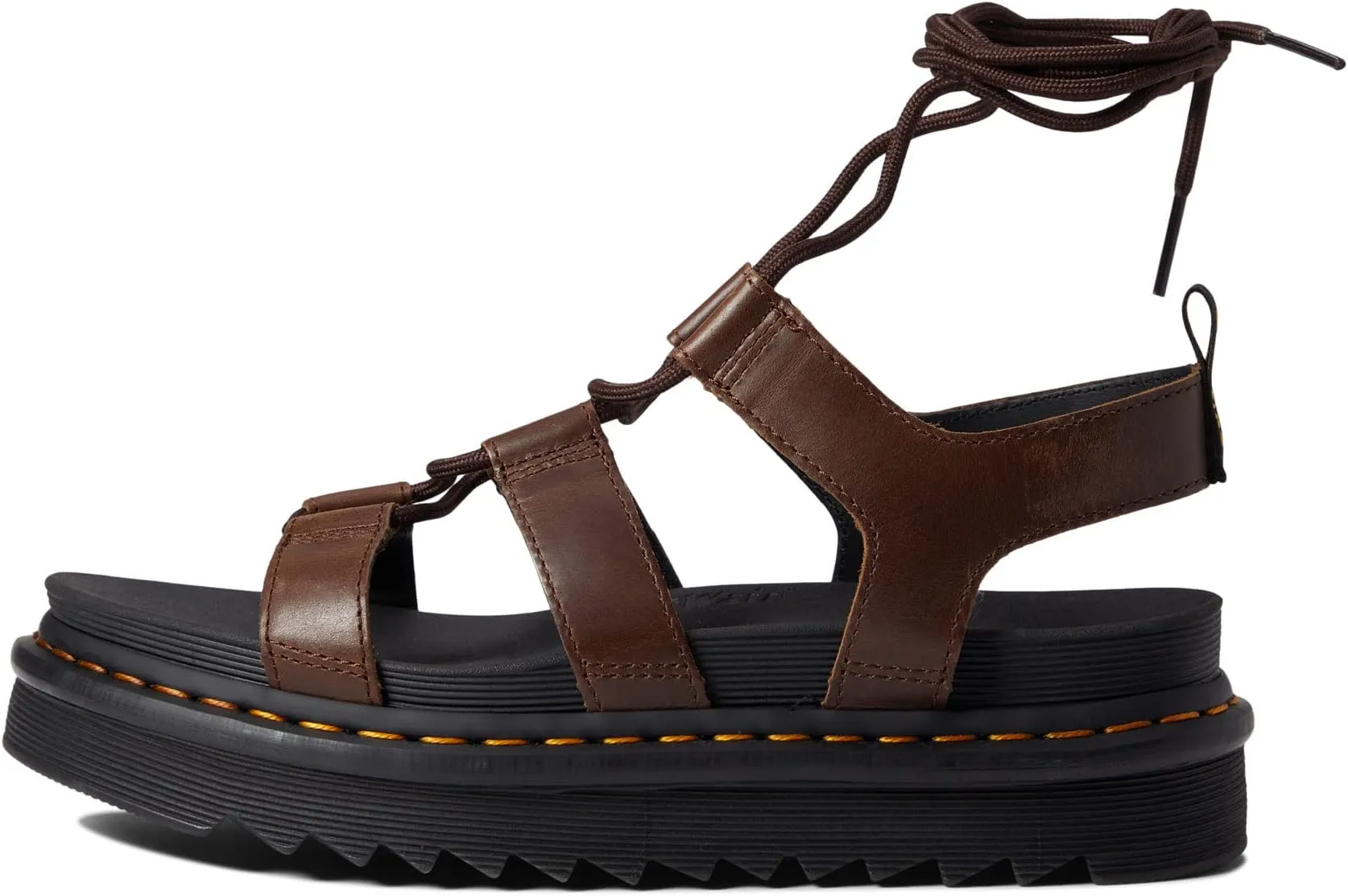 Nartilla Dr Flat Sandals Martens Dark Brown New Oily Illusion