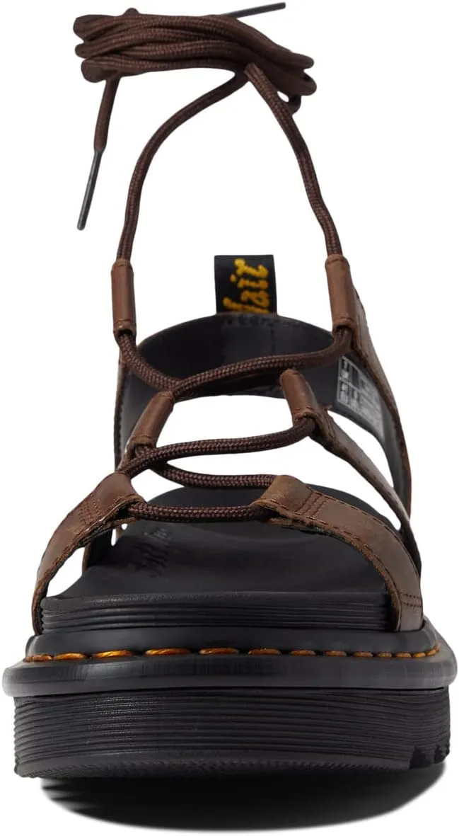 Nartilla Dr Flat Sandals Martens Dark Brown New Oily Illusion