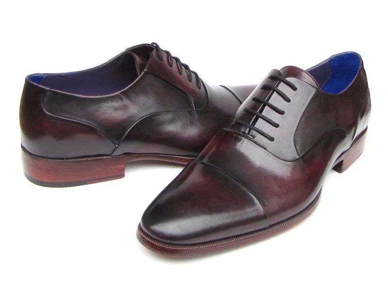 Paul Parkman Captoe Oxfords Black Purple Shoes