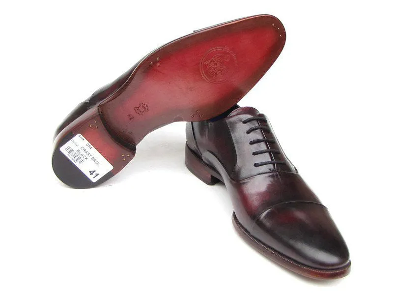 Paul Parkman Captoe Oxfords Black Purple Shoes